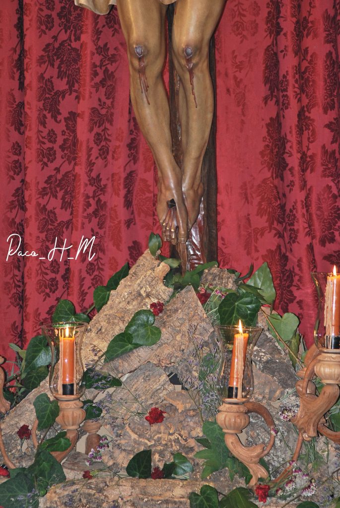 Altar efimero al Cristo de la Providencia durante su Triduo del año 2020