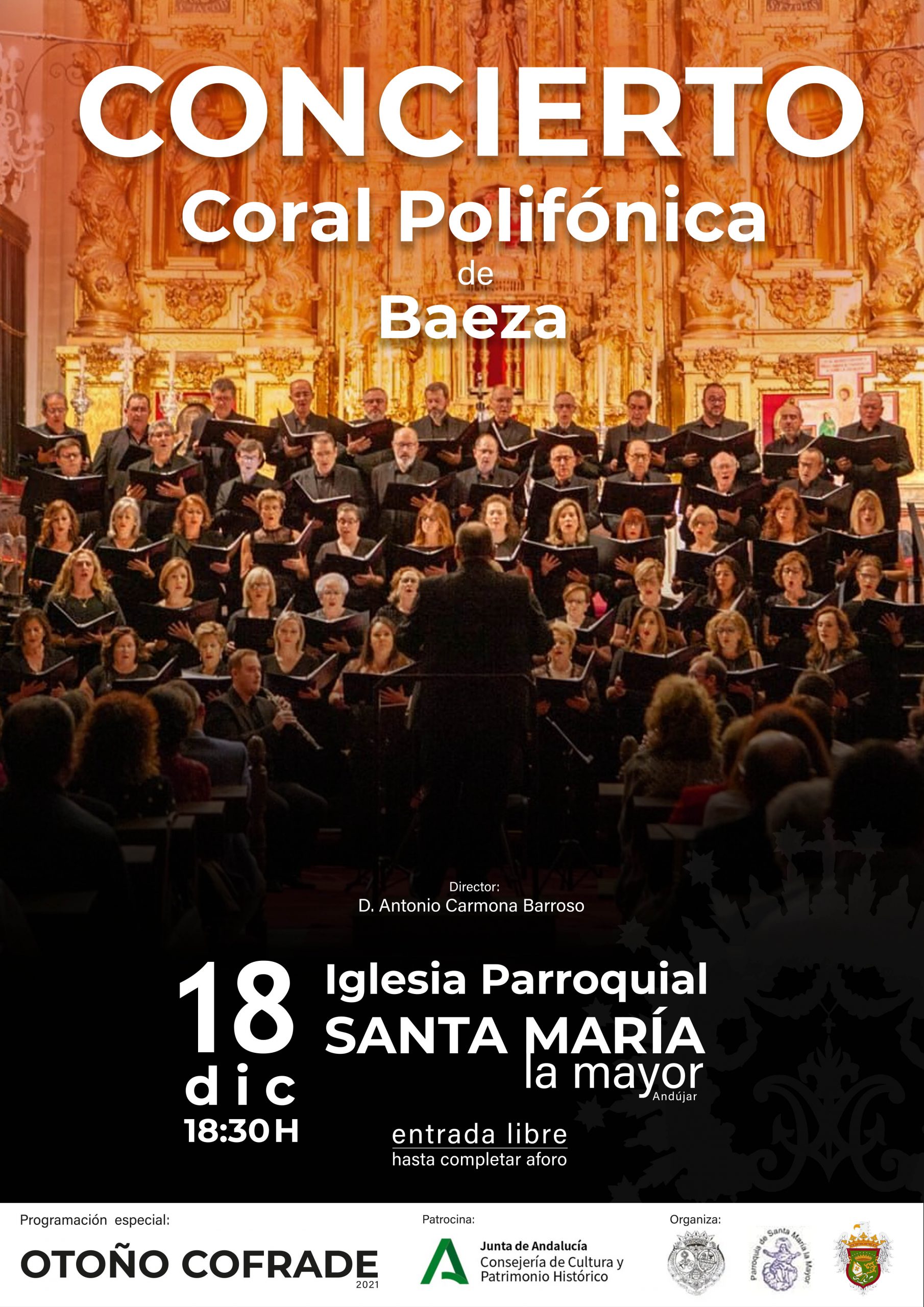 Cartel anunciador del concierto de la Coral Polifónica de la Ciudad de Andújar