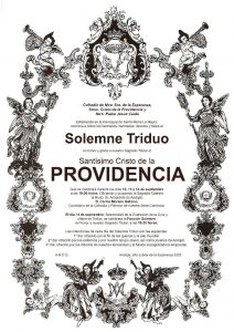 Cartel del Solemne Triduo en honor al Santísimo Cristo de la Providencia, organizado por la Cofradía de la Esperanza de Andújar en septiembre de 2025.